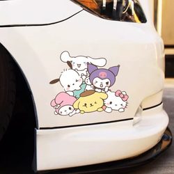 Sanrio Cinnamoroll Kuromi Cartoon Car Sticker Body Scratch Covering Electric Motorcycle Decoration Car Sticker