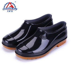 Low rains and rain boots Water shoes Men's short tube warm waterproof light -proof shoe shoes cover -skid kitchen work shoes summer