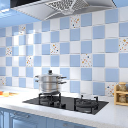 Kitchen Oil-Proof Stickers Waterproof and High-Temperature Resistant Self-Adhesive Wall Stickers Renovation Cover-Up Wallpaper Range Hood Stove Wall Film