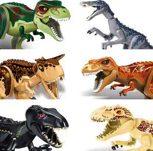 Dinosaurle Jurassic assembly world building block tyrannosaurus, beef cattle dragon, heavy claw dragon model men's toys
