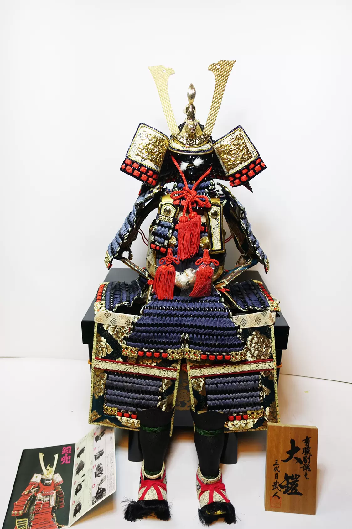 日本彫金五月人形铠甲胄兜武士头盔龙玉作日料寿司店摆件装饰品-Taobao