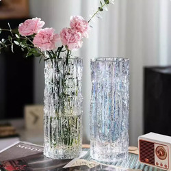 Large Transparent Luxury Glass Vase for Living Room Flower Arrangement, Suitable for Hydroponic Lilies and Green Plants