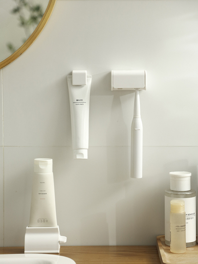Portaspazzolino per Bagno, Porta Spazzolino da Denti, Portaspazzolini Elettrico, Supporto Porta Organizer da Bagno per Dentifricio Spazzolini Piano Lavoro Lavandino