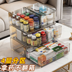 Drawer-Type Medicine Box, Household Medicine Box, Transparent Medicine Storage Box, Family-Sized Large-Capacity Medicine Storage Box, Medicine Box