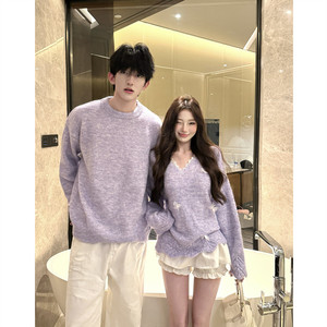 
Couple wear autumn and winter 2026 new ins super hot sweater for men and women Korean version loose French sweater jacket trendy brand