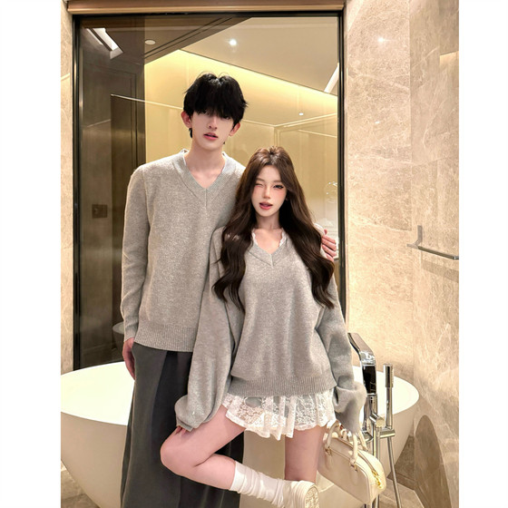 
Couple wear autumn and winter 2026 new ins super hot sweater for men and women Korean version loose French sweater jacket trendy brand