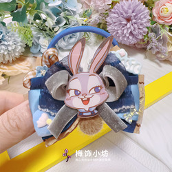 Judy Hopps Police Officer Cosplay Zootopia Children's Hair Tie High Elasticity Hair Accessory Rabbit Police Officer Headwear