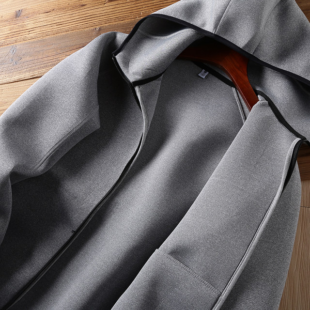 GETADME Gray Lamb Wool Vintage Hooded Sweatshirt Cardigan Women Retro New Spring and Autumn Double Zipper Design Waist Sweatshirt main image 0