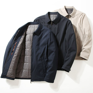 
Business style! Full of temperament! Autumn and winter men's cotton-padded clothes, simple middle-aged dad style lapel casual cotton-padded jackets