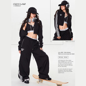 
CBXLAB hip-hop trendy brand [little yellow same style] silent quick-drying fabric autumn and winter star three-bar jacket sweatpants