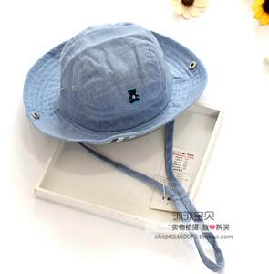 
Free shipping for children's spring and summer sun hats, baby boys' pure cotton sun hats, denim windproof fisherman's hats