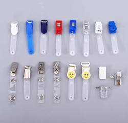 50 Plastic Badge Holders for Work Ids, Metal Clips for Exhibition Badges, Name Tag Clips, Nurse Badge Clips