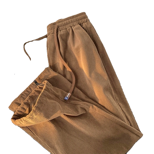 
Corduroy casual sports pants for women in autumn and winter new loose design high waist straight pants slimming wide leg leggings