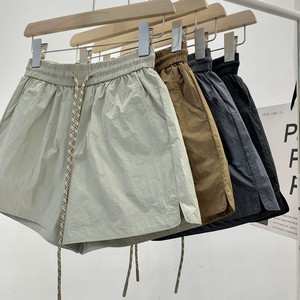 
American quick-drying thin shorts for women in summer new elastic waist A-line loose slimming hot pants casual sports pants trendy