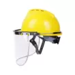 Mặt nạ bảo hộ mũ cứng trong suốt được đánh bóng hàn chống va đập Mũ bảo hiểm toàn mặt gắn trên đầu chống bụi công nghiệp
