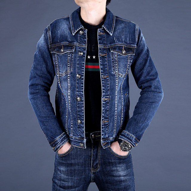 Men's denim suit men's 2024 new summer jacket high-end trendy casual ...