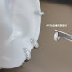 Edge ear bone nail women's 925 Tremella needle ear piercing small ear ring extremely small super flash full diamond ear bone ring unique ear buckle