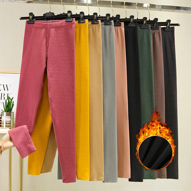 Autumn And Winter Women's Woollen Pants Warm Keeping Nine Point Leggings