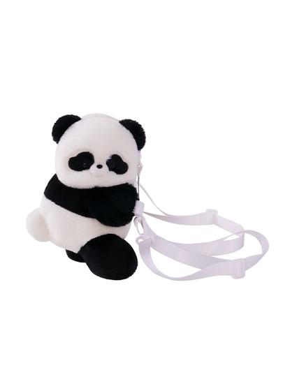 パンダの竹柄リュックサックとぬいぐるみ