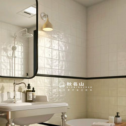 French Retro Pearl Glazed Tiles Handmade Tiles Shell Small Square Tiles Bathroom Kitchen Bathroom Wall Long Tiles