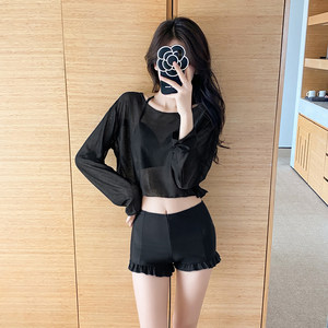 
Small breast push-up bikini three-piece Internet celebrity pure lust style covers belly and makes you slim 2026 new swimsuit for women summer conservative