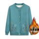 Elderly grandma sweater women's velvet 60-70-year-old mother's clothing old lady's knitted cardigan elderly autumn and winter coat