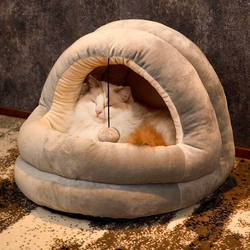 Cat House for All Seasons, Enclosed Cat Bed for Kittens, Winter Dog Bed, Winter Warm Pet Supplies