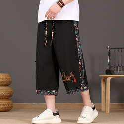Summer new casual national style cropped pants
