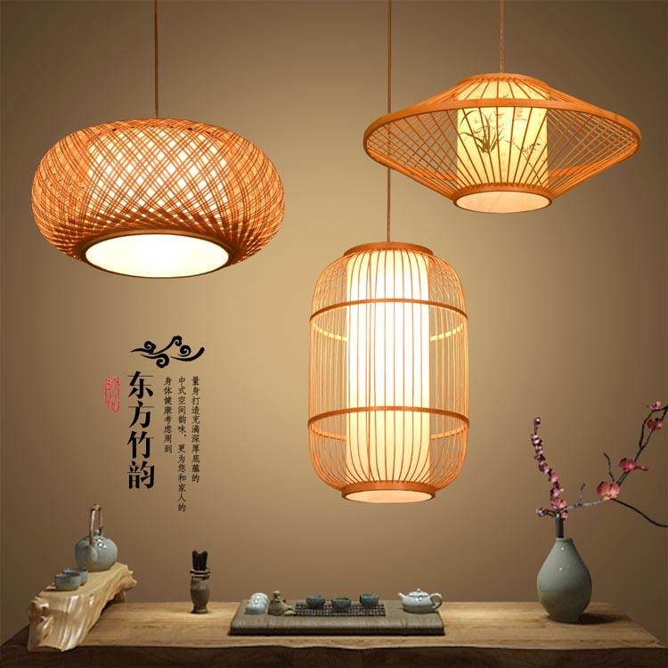 新しい中華風竹製シャンデリア - 木製ランタン照明