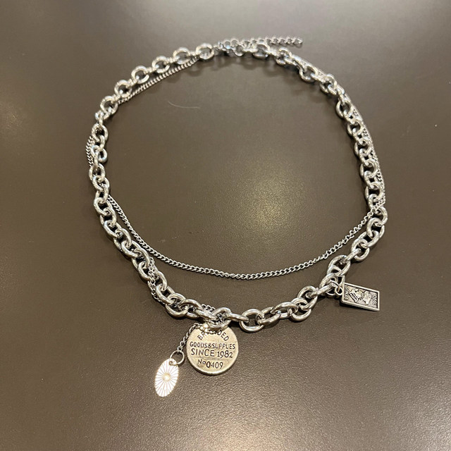 Korean version of children's necklace girls fashion hip -in necklace necklace show accessories trend hip -hop boys personalized pendant pendant
