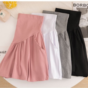 Maternity shorts for summer thin wide-leg pants casual pregnancy slimming leggings covering pregnancy belly shorts adjustable
