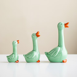 Ceramic Duck Figurines, a Family of Three, Jingdezhen Home Decor, Tv Cabinet, Living Room, Entryway, Tabletop Small Decoration Gift