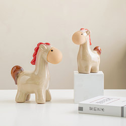 Scandinavian Home Accessories, Creative Small Ornaments, Modern Minimalist Living Room Desk, Cute Horse Jingdezhen Ceramic Decorations