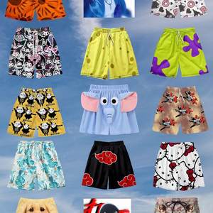 
Trendy cartoon big star shorts men and women summer couple casual sports pants basketball pants loose pajamas beach pants