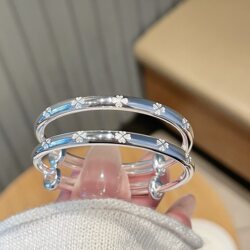 Pure Silver 9999 Four-Leaf Clover Newborn Baby One-Month-Old Gift Solid Silver Bracelet for Girls