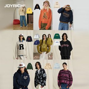 
JOYRICH American retro long-sleeved T-shirt top pullover cardigan hooded sweatshirt men and women same style autumn and winter