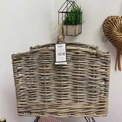 Scandinavian Handmade Wicker Wood Basket Satchel Storage Basket Woven Picnic Basket Photo Prop Storage Basket Wicker Square