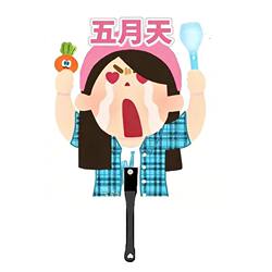 Mayday's Self-Made Cartoon Character Holding a Fan, Cute and Aesthetically Pleasing, Concert Support Items, Summer Merchandise