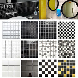 Scandinavian Black and White Checkerboard Gray Pure Color Small Particle Background Non-Slip Simple Kitchen Ceramic Mosaic Tiles