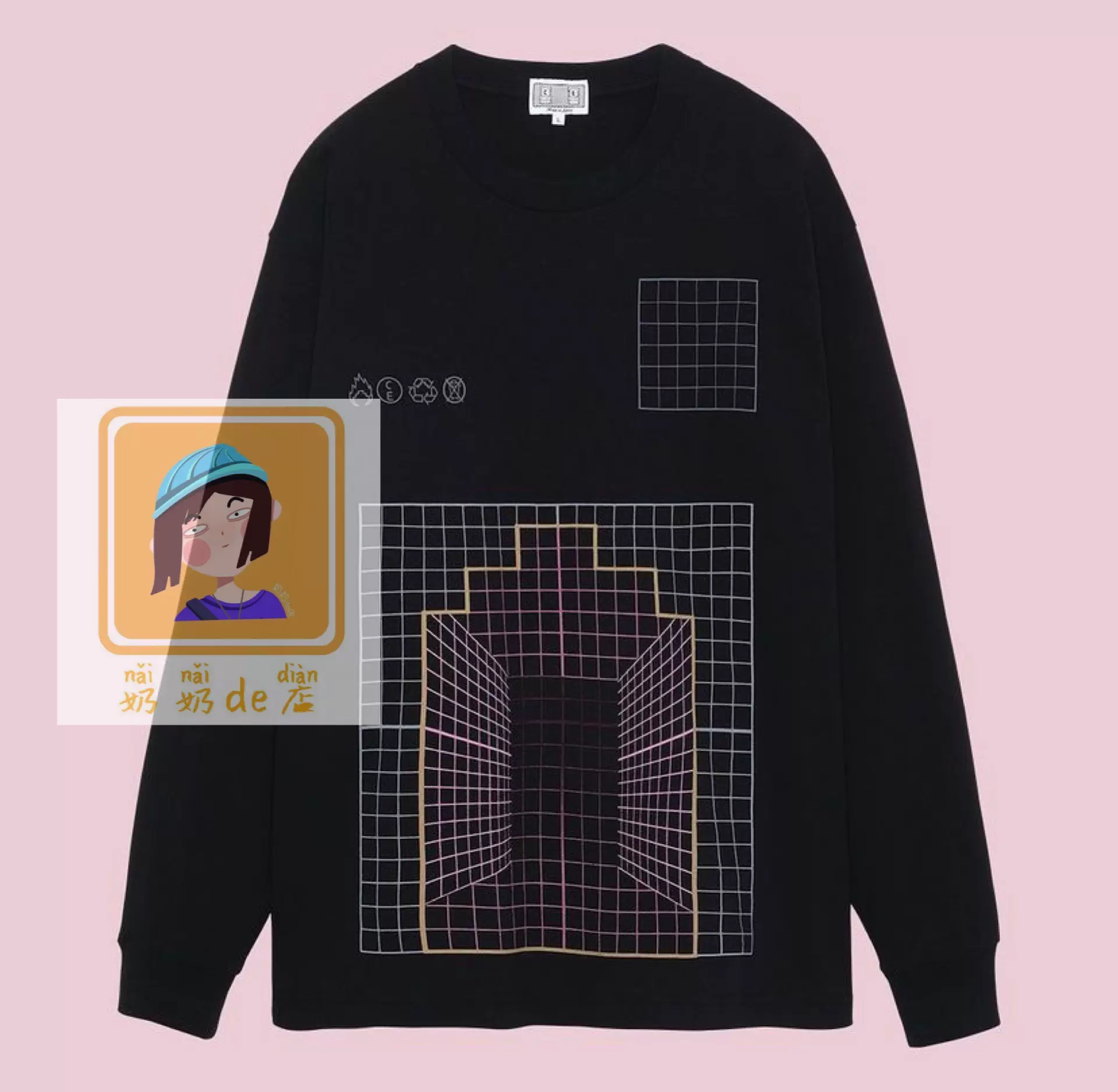 订购】乃乃在东京C.E CAVEMPT21FWGRID ZIGGURATLONGSLEEVE长袖-Taobao