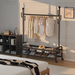 Clothes Drying Rack for Home Use, Indoor Coat Rack, Floor-Standing, Thickened Clothes Rack, Bedroom Drying Rack, Movable Clothes Hanger