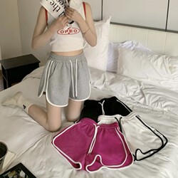 Casual Shorts for Women, Summer Pure Cotton Home Sleep Pants, High-Waisted, Retro, Loose, Suitable for Wearing Outside, Slimming, Running, Wide-Leg Sports Pants