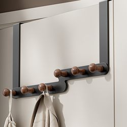 Over-The-Door Hook Hanger, No-Drill Entryway Door Hanger, Over-The-Door Back-Mounted Extended Bedroom Storage Rack for Bags and Clothes