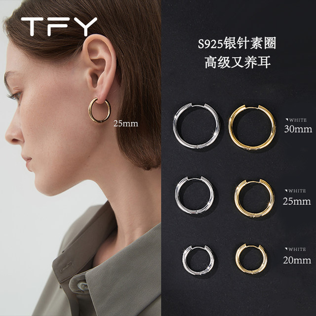 Plain ring earrings for women circle ear buckles 2025 new hot style fashion style high-end earring circle metal earrings