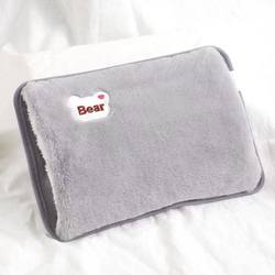 Double-Handle Plush Hand Warmer, Explosion-Proof Rechargeable Hot Water Bottle, Thickened Electric Warmer, Pre-Filled Hot Water Bag for Warming the Abdomen and Waist