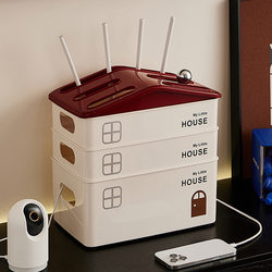 WiFi router storage box light cat set-top box storage rack wire socket shielding box desktop storage cable collection