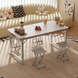 Folding Table for Night Market Stalls, Folding Table and Chairs for Setting up Stalls, Folding Outdoor Portable Promotional Table