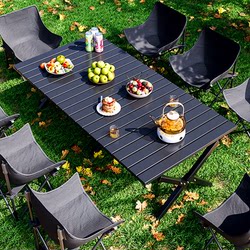 Camping Tables and Chairs, Outdoor Folding Tables, Portable Dining Tables, Picnic Egg Roll Tables, Rectangular Tables for Night Market Stalls