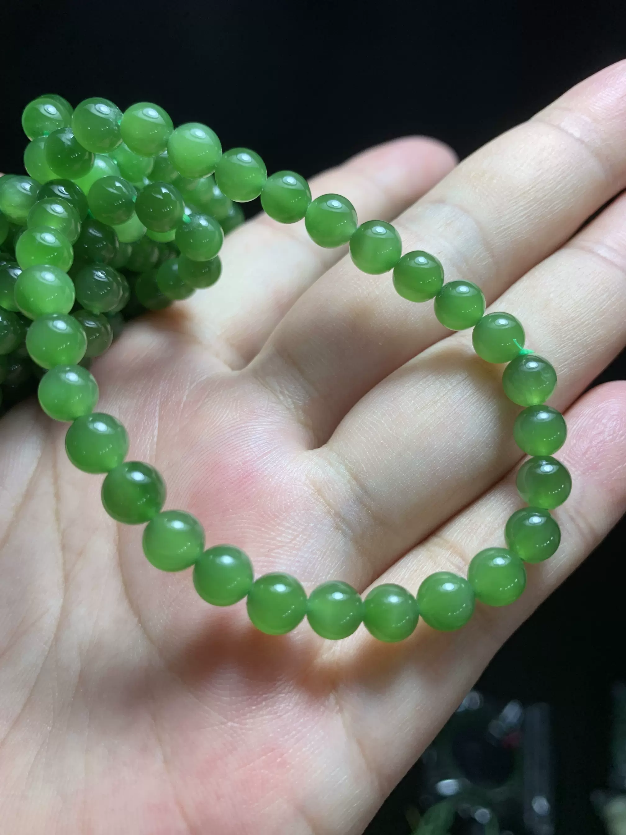 専用です✩高品質艶々チビ天珠、和田玉、高品質朱砂入ふんわりパープル