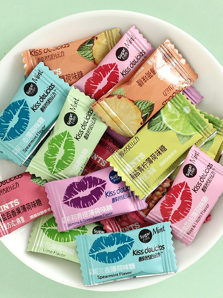 Haiyi Kiss Delicias Sugar-Free Candy - Heart-Warming Mint
